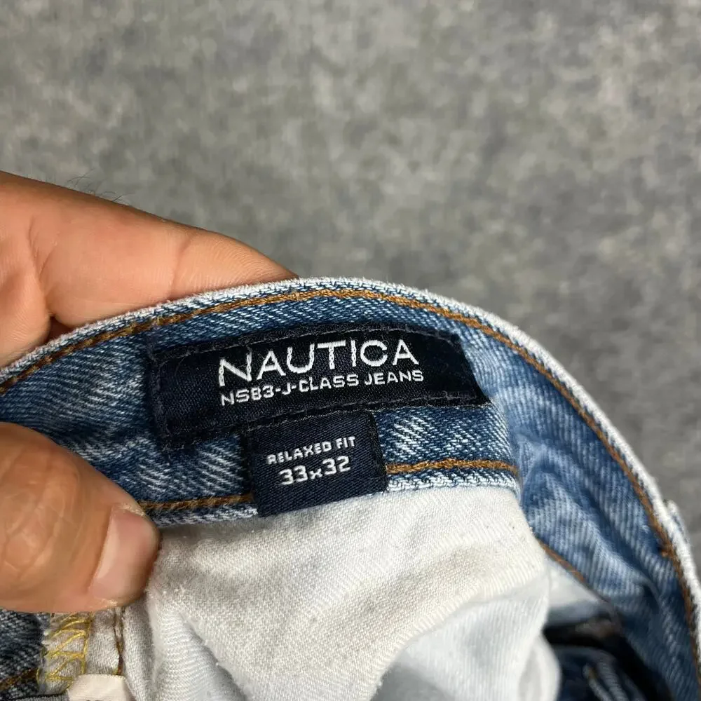 Nautica Jeans Mens‎ 33x32 Blue Relaxed Fit Straight Leg Classic Denim Casual